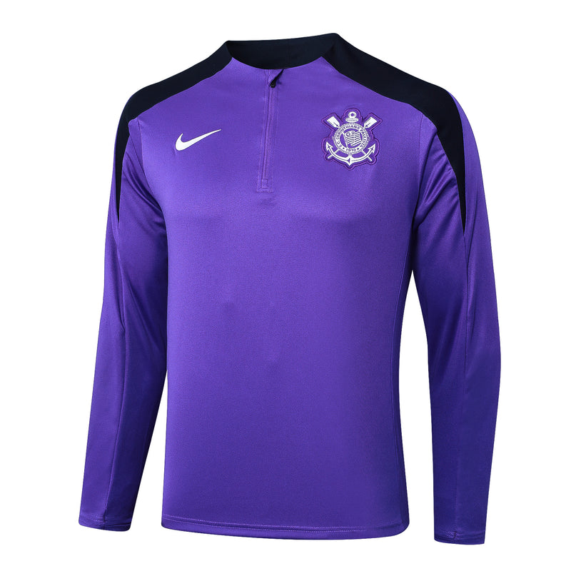 Conjunto Timão Zíper Curto Treino Roxo 2024/25
