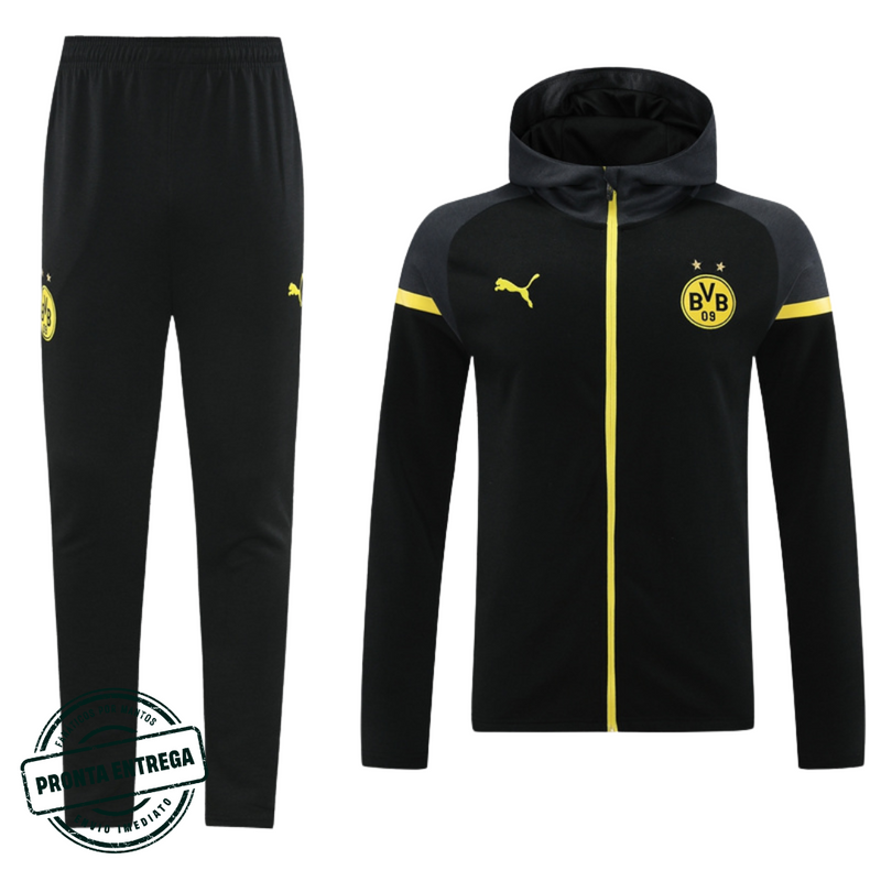 [P.E] Conjunto Zíper Longo Com Touca Borussia Dortmund (M)