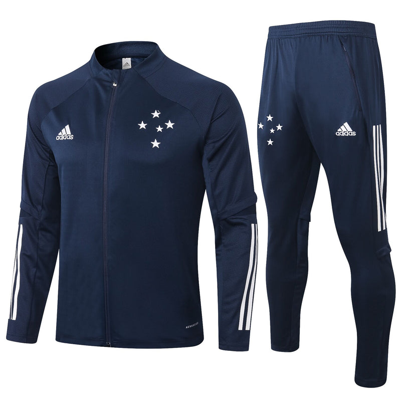 Conjunto Cruzeiro Zíper Longo Azul