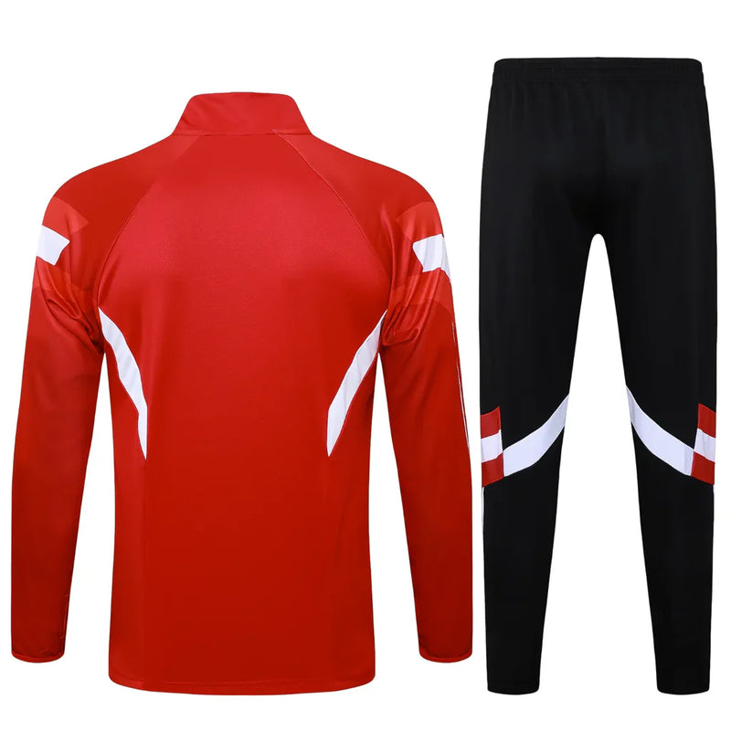 Conjunto Bayern de Munique Zíper Curto Treino Vermelho 2024/25