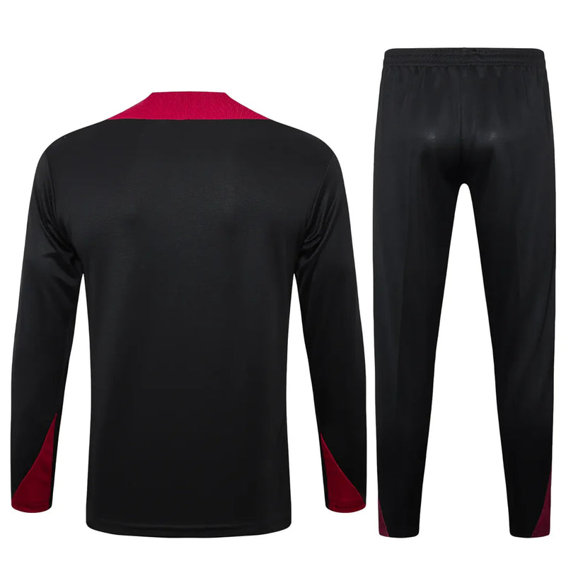 Conjunto Paris Saint Germain Zíper Curto Treino Preto 2024/25
