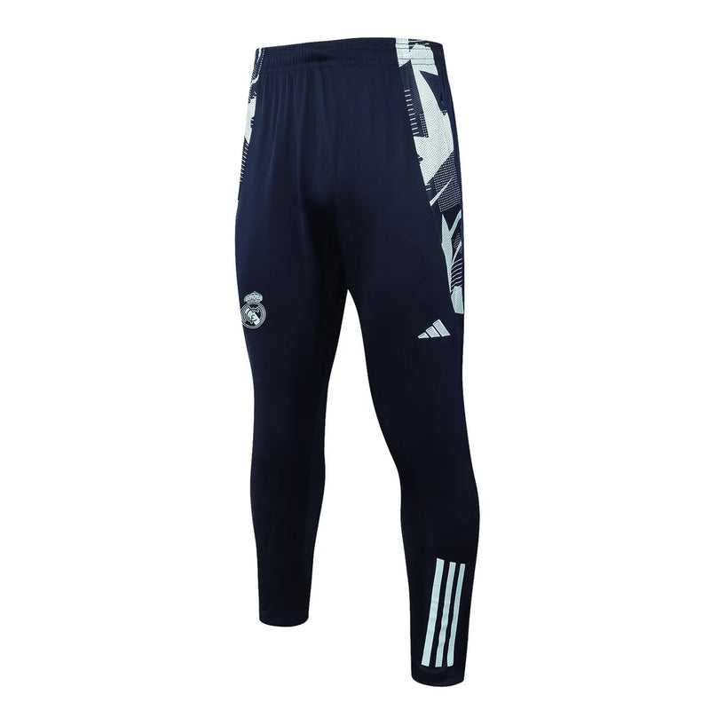 Conjunto Real Madrid Zíper Curto Treino Azul Turquesa 2024/25
