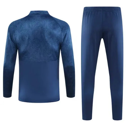 Conjunto Peixão Zíper Curto Treino Azul 2024/25