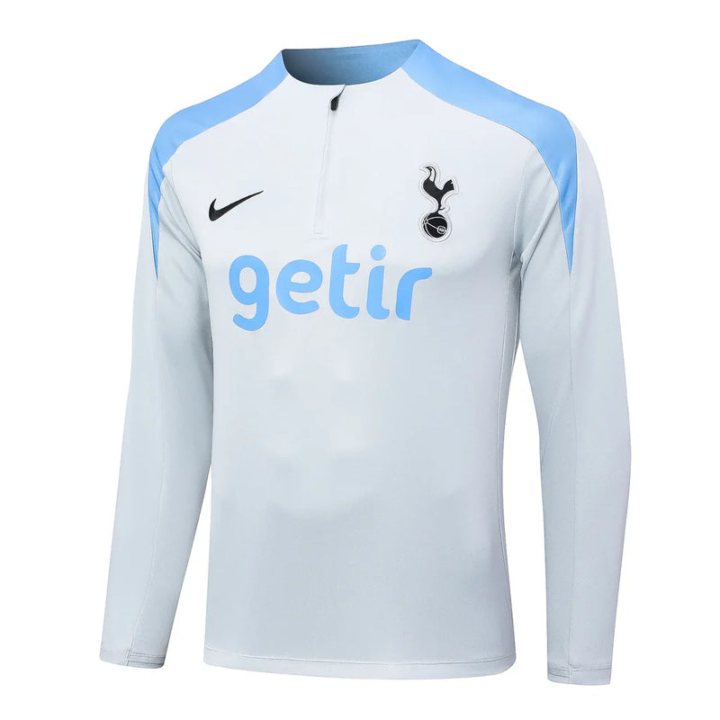 Conjunto Tottenham Zíper Curto Treino Branco 2024/25