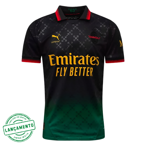Camisa AC Milan x Off-White 25/26 Preta