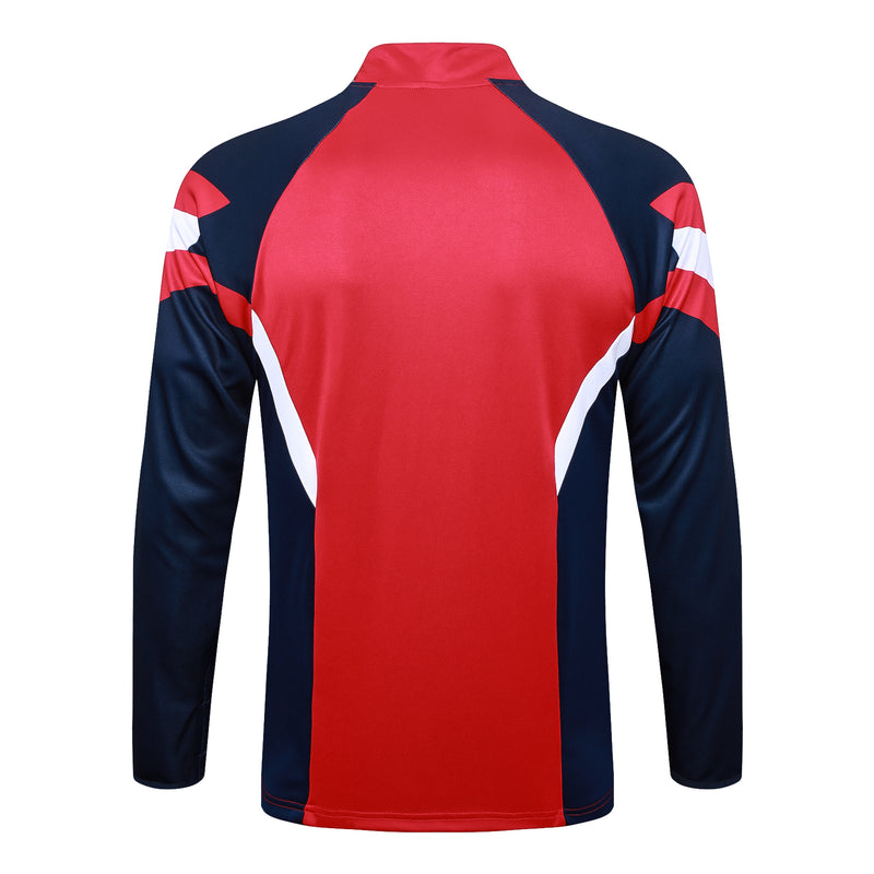 Conjunto Arsenal Zíper Curto Vermelho e Azul